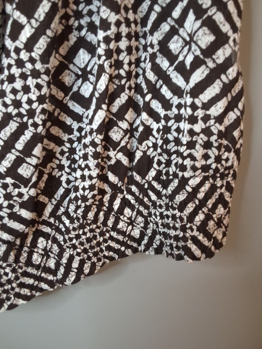 NWT Style & Co Brown Beaded Neck Printed Peasant Blouse 18W NWT Brown Boho Top - Picture 4 of 7